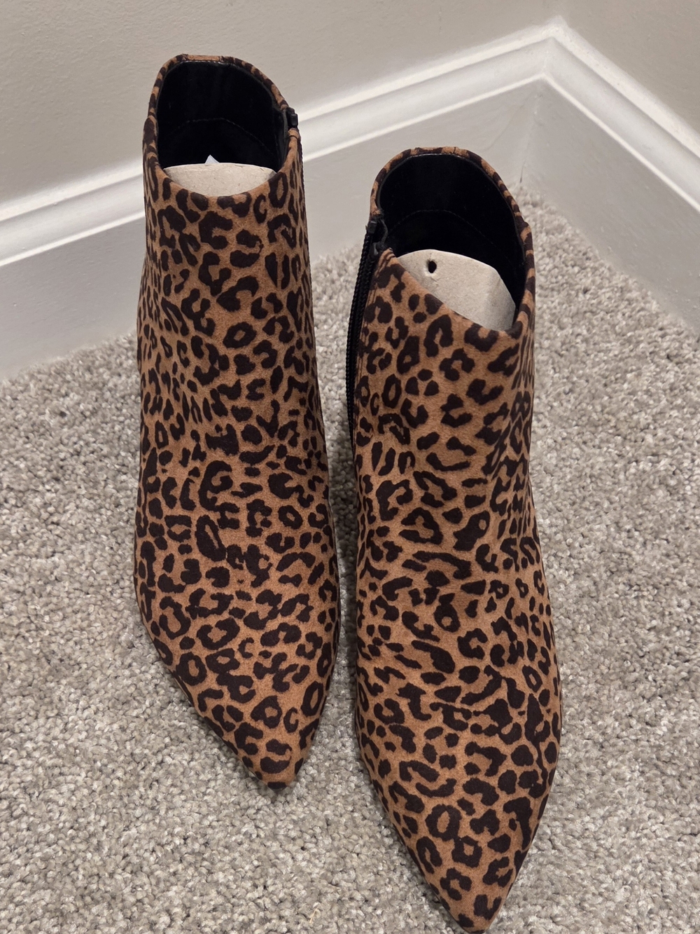 Circus by Sam Edelman Leopard-Print Pointed Ankle Booties in Brown and Black
